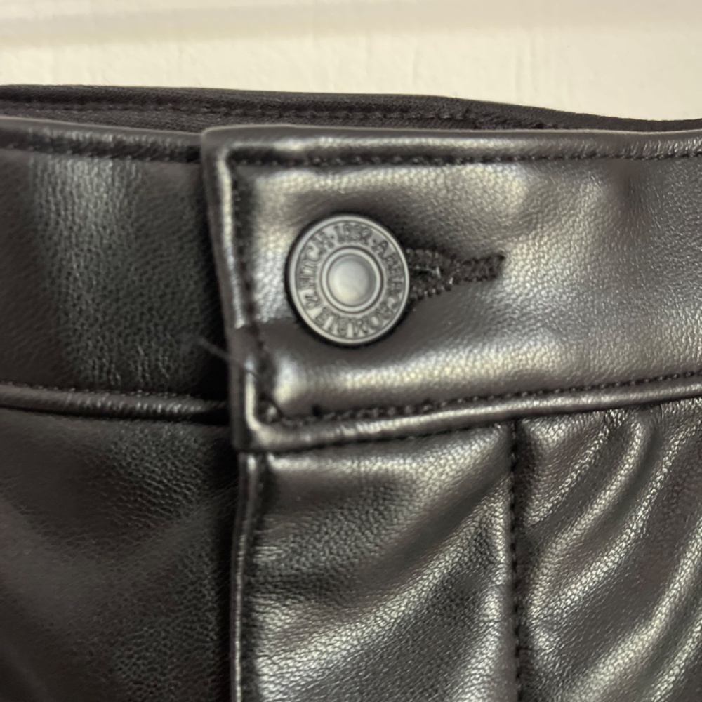 Abercrombie & Fitch Pants The Skinny Ultra High Rise Black Vegan Leather 8/29L - Picture 7 of 14